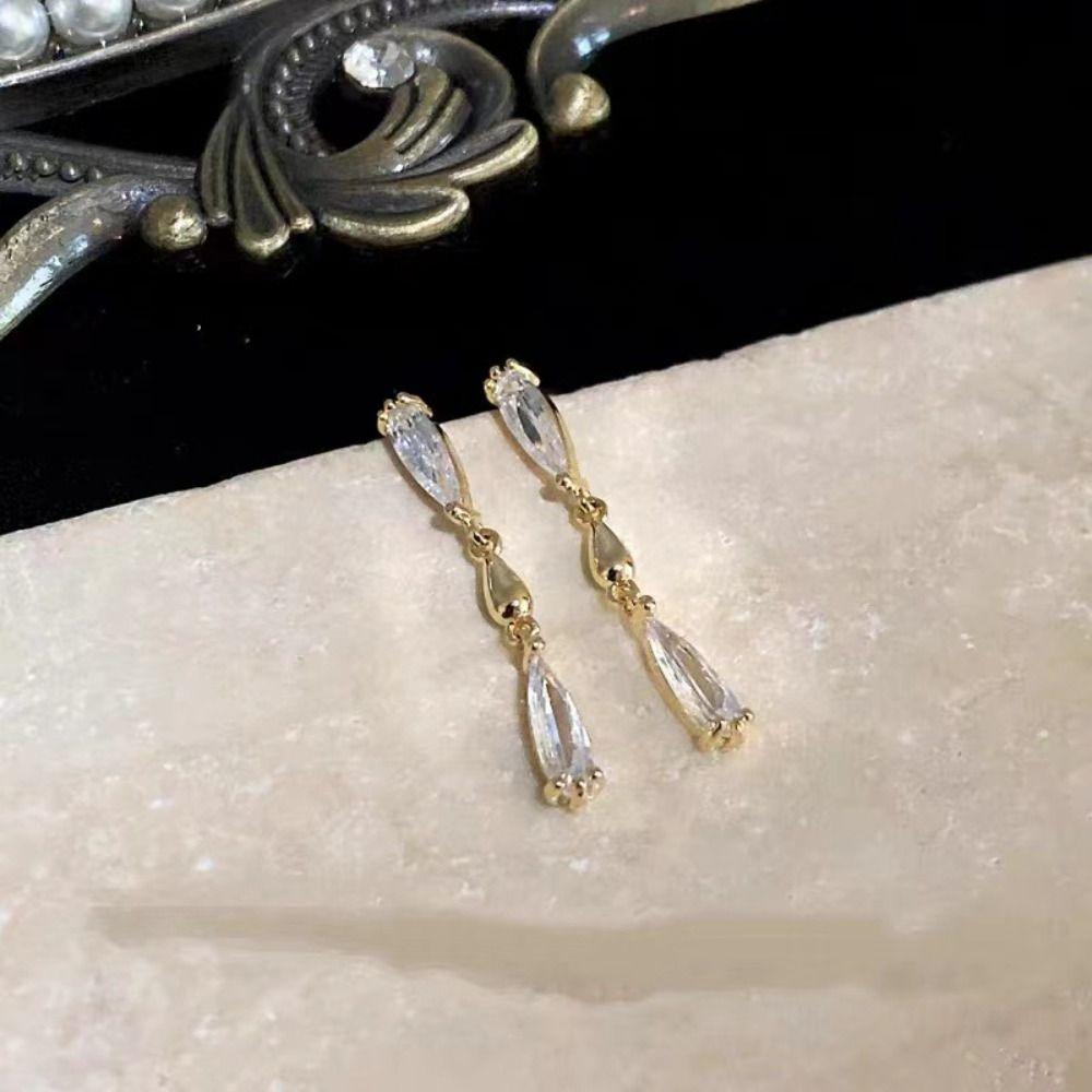 

Прозрачные серьги в форме капли воды, изящные висячие серьги для женщин