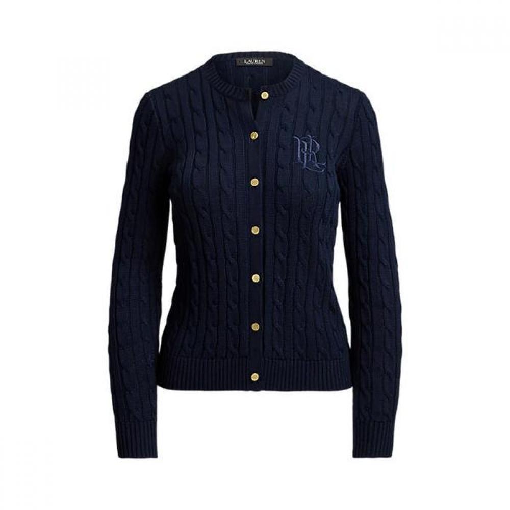 Lauren Ralph Lauren Cable Knit Cotton Blend Cardigan Wmlrswes6820930410 XS
