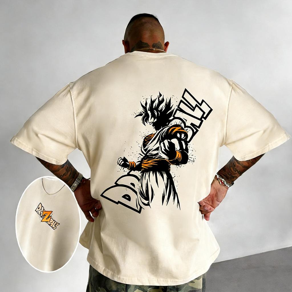 Anime Dragon Ball Dragon Ball Super Wukong Printed Digital Direct Spray Pure Cotton Short Sleeved Tshirt Unisex Mens and Women