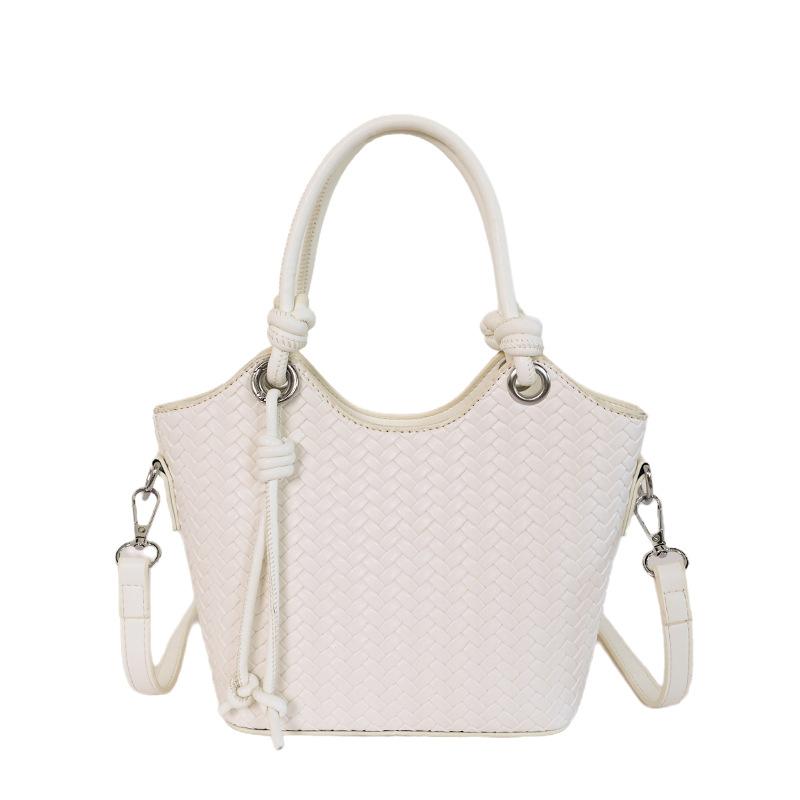 Fashionable Woven Pattern Handbag for Commuting, Bucket Bag, Crossbody Bag on Shoulder
