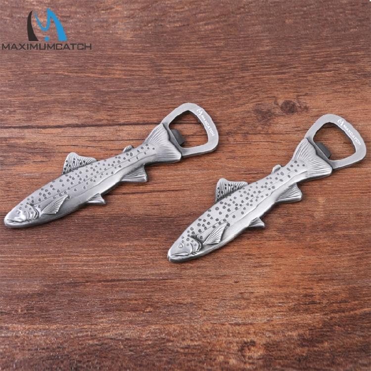 Fish Shape Beer Bottle Opener Stainless Steel Texture Beer Caps Opener Camping Tool for Various Type of Cold Beverages