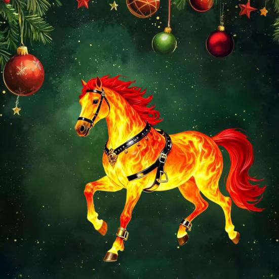 2D Flaches Pferd Auto Hängeornament Acryl Pferd Rückspiegel Anhänger Feiertag Winter Hängezubehör für Weihnachtsbaum Auto Innenraum Wand Fenster