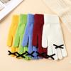 Five-finger Solid Color Warm Knitted Gloves for Women Bow-knot Cold-proof Gloves
