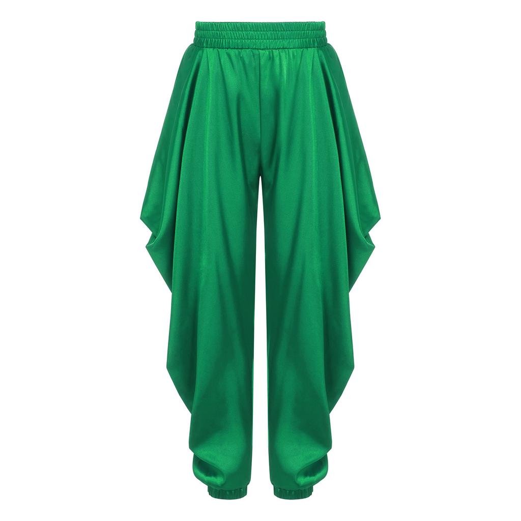 Chlapecké saténové kostýmy na halloweenskou cosplay tématickou párty Dhoti kalhoty Elastický pas Volné pytlovité kalhoty
