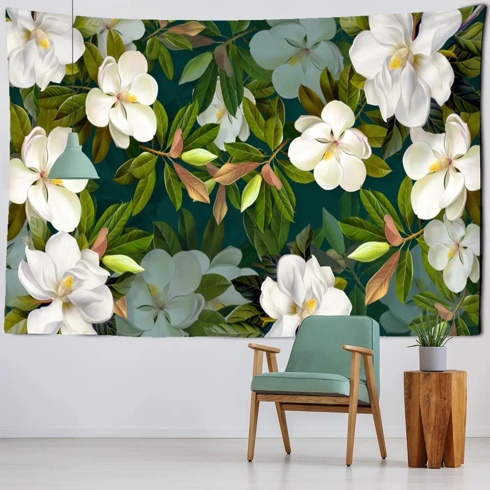 Creative Flowers Tapestry Nature Plant Floral Tapestry Wall Hanging Cloth Tapestries Home Bedroom Living Room Decor Tapestries