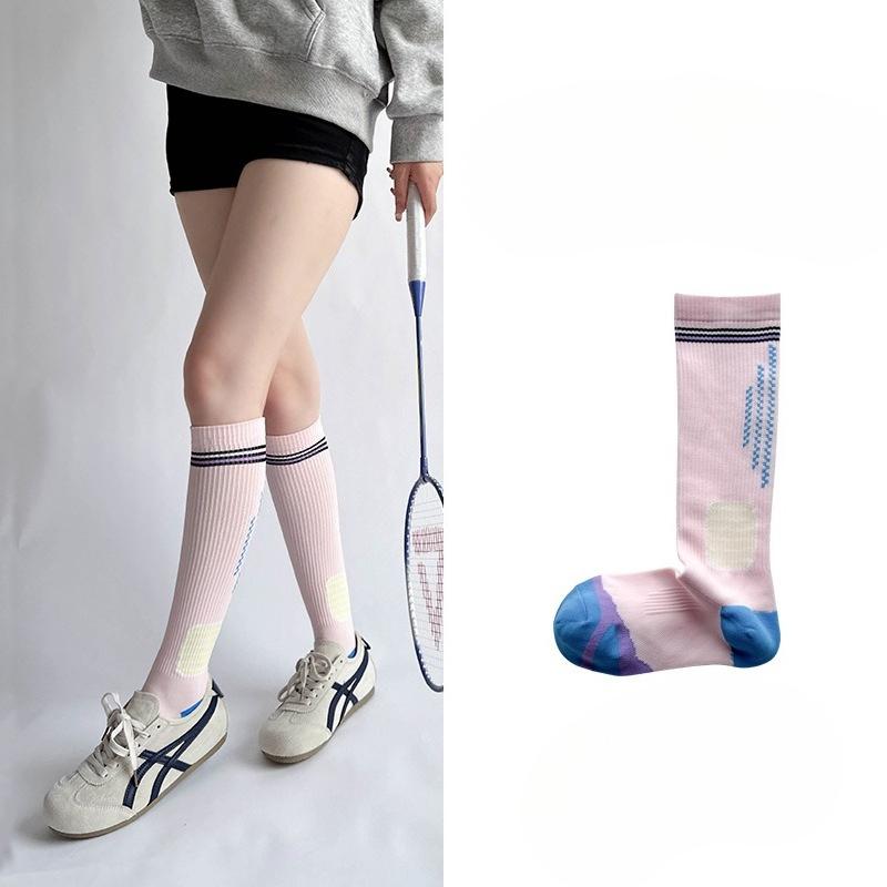 

Sports Outdoor Cycling Pressure Calf Socks, Women s Long Tube Yoga Skipping Rope Compression Socks, Marathon Women s Socks 1 pair розовый