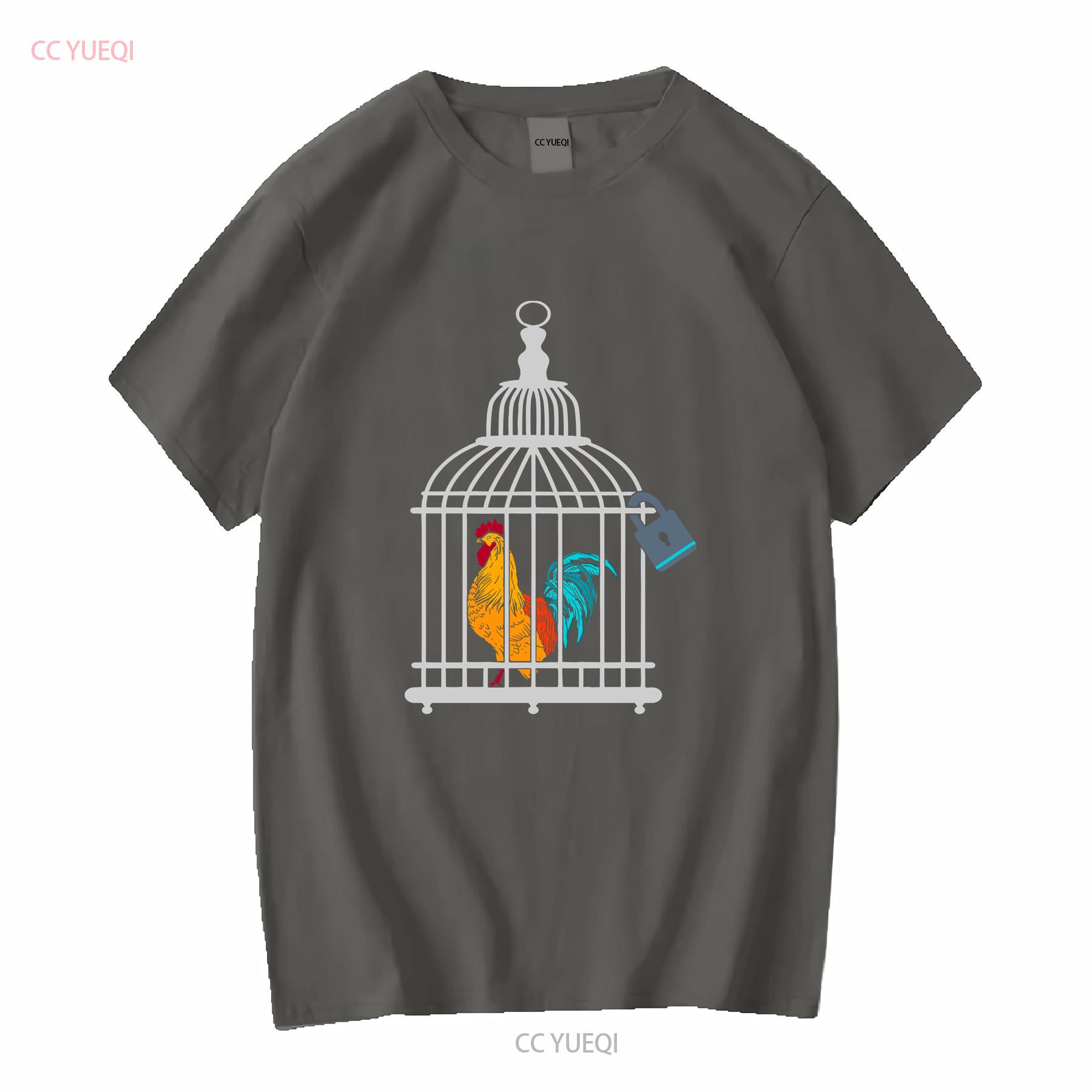 

RED ROOSTER COCK MALE CHASTITY Chicken in Cage T Shirt vintage Washed Stylish graphic fashion Unisex Versatile Stretched Casual M