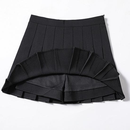 Fusta mini pentru femei în talie Fusta în formă de A Culoare uni cu pantaloni scurți Căptușeală Fusta scurtă înaltă elastică Versatilă