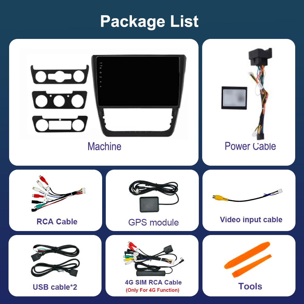 10 Inch Car Radio Multimedia Player for SKODA Yeti 5L 2009 - 2014 GPS Navi Android OS 4G Bluetooth WiFi  DSP Stereo Auto Tools