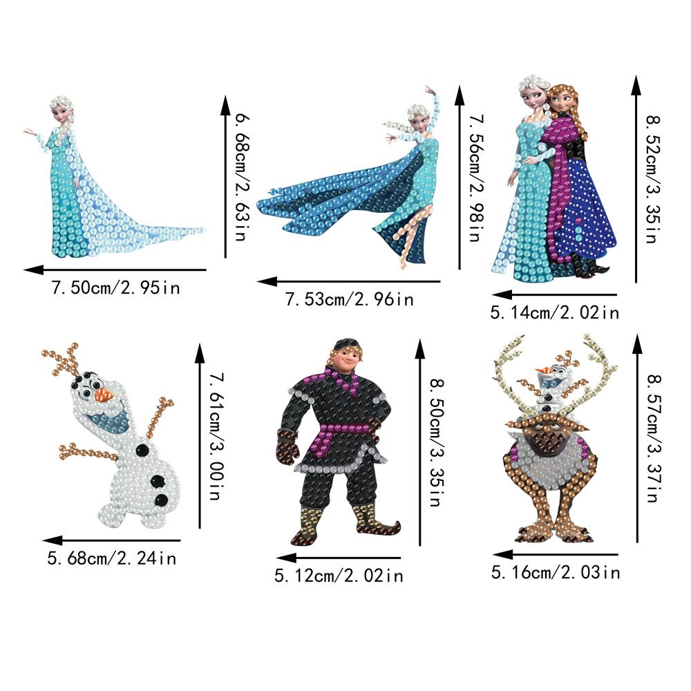 6Pcs Ice and Snow World Series Diamond Art Fridge Magnet Diamond Painting Refrigerator Magnet Diamond Painting Fridge Magnet for Adults Beginners