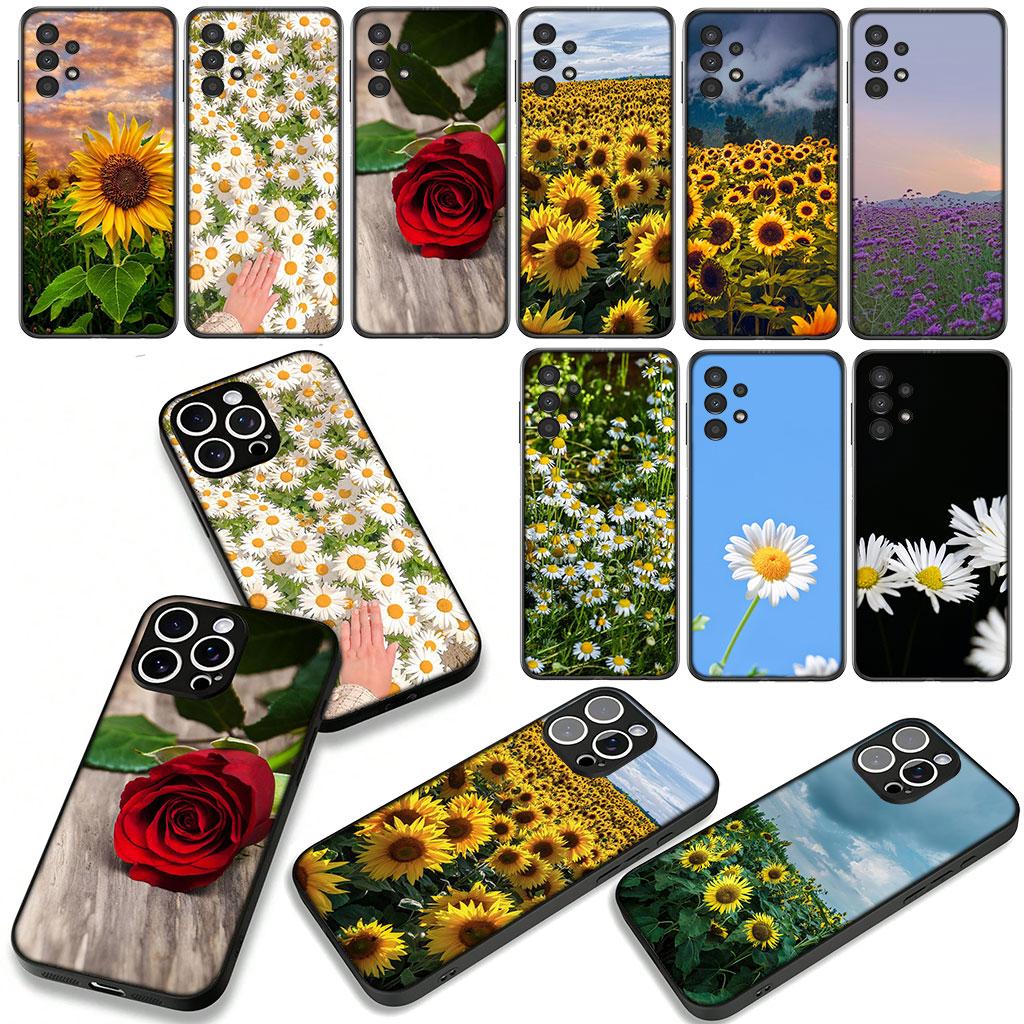 Lavender Daisy Sunflower Rose Flower for Motorola Moto G54 G05 G24 G55 G75 G85 G15 G57 G86 Power Edge 50 30 Fusion Neo Pro Case