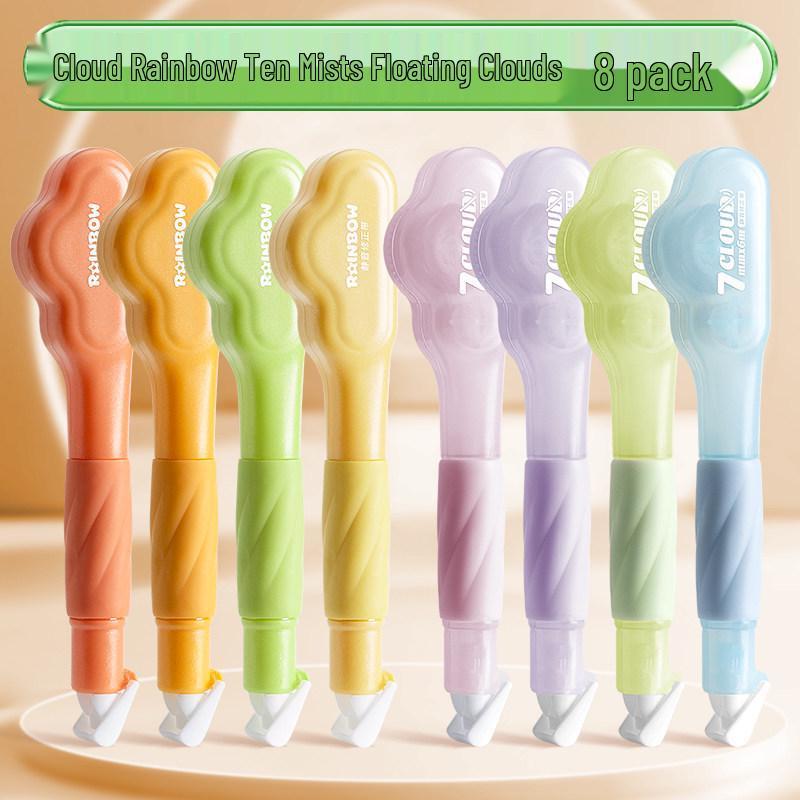 Pen-Style High-Capacity Correction Tape with Push-Button Design, Silent Operation, for Students