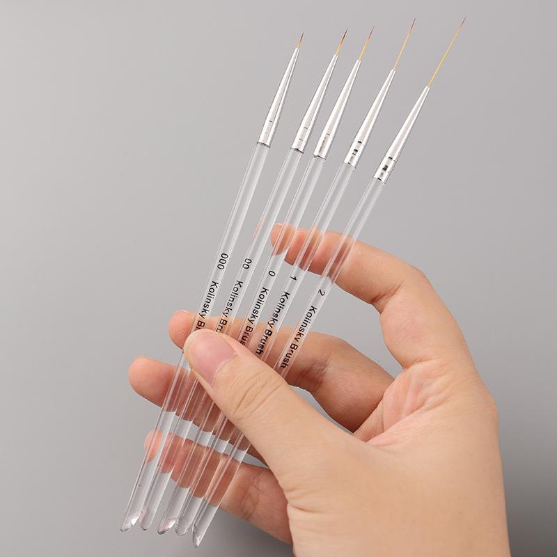 5 Stück/Set Nagelkunst Zuglinien-Stift-Set Nagelmalerei Blumenhakenlinie Nagelkunststift Feiner Pinsel