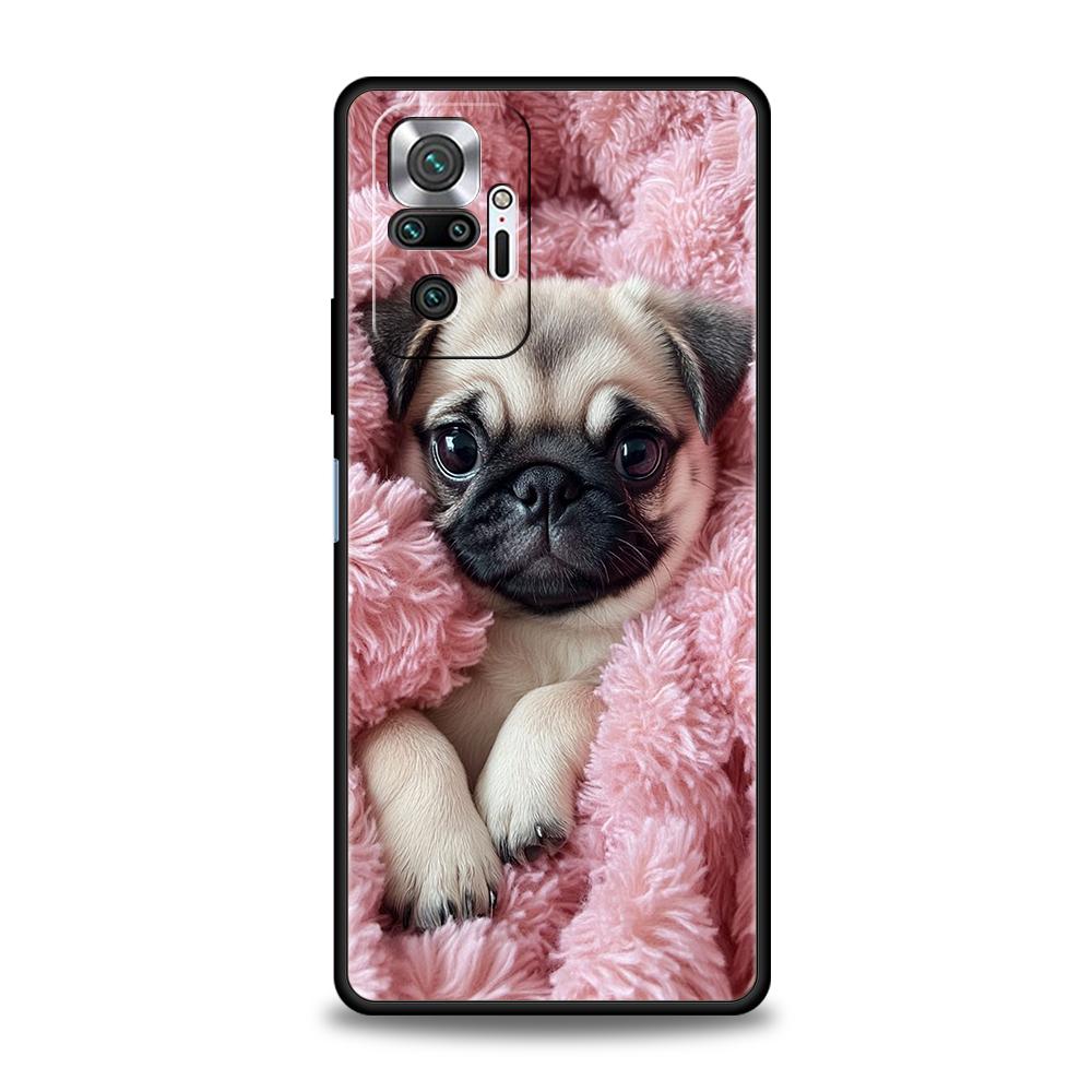 

Cute Pug Dog Phone Case For Xiaomi Redmi Note 14 13 12 10 11 Pro Plus 14C 13C 12C 10C 9C 5G Soft TPU Cover Redmi Note 13 5G