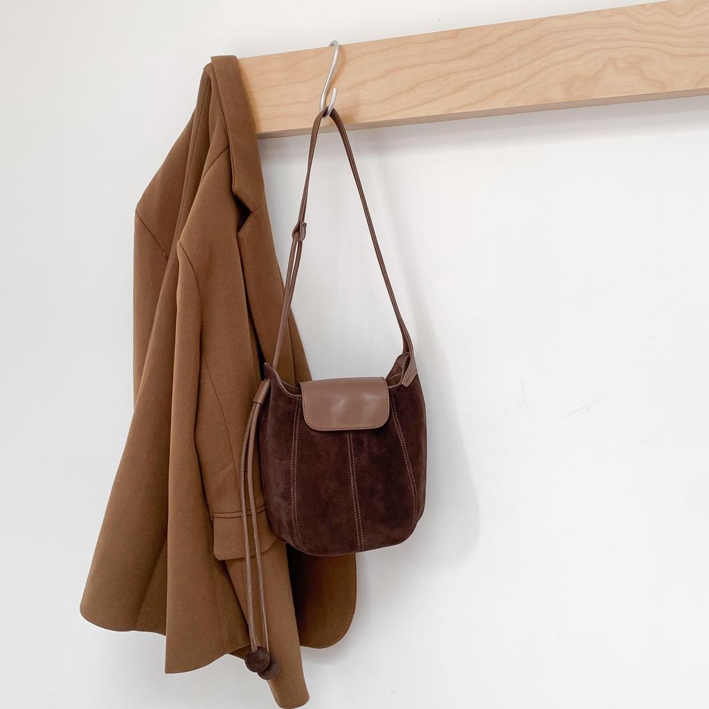 Frosted Skin Pumpkin Bag Autumn and Winter New Fashion Soft Leather Lazy Style Niche High-end Single Shoulder Crossbody Bag