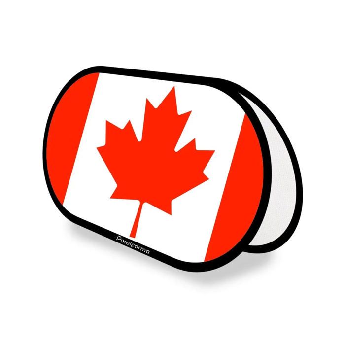 Drapeau Ovale - Canada - 70 x 120 cm - Polyester - Impression recto/verso - Pliable rétractable