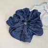 16cm Vintage Retro Denim Blue Scrunchies Women Hair Rope Tie Elastic Hair Band Chic Girls Hairties Hair Accessories