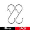 2/10pcs Metal S-Shape Hook Garden Hanging Clasp Kitchen Pot Rack Room Bags Clothes Towels Closet Rod S Hanger Hooks with Buckle
