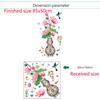 Floral Wall Sticker Lotus Vase Self Adhesive Removable for Living Room Bedroom Kitchen Glass Window Decoration
