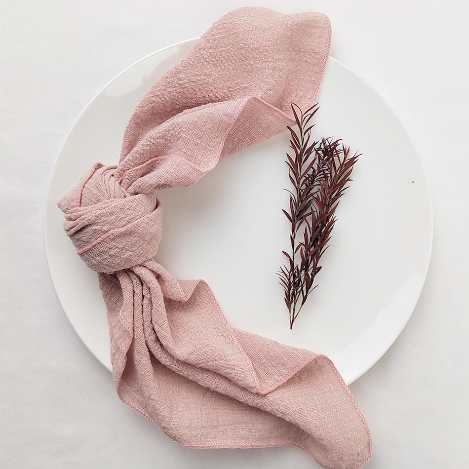 

Set of 10 Gauze Crepe Cloth Napkins 40x40cm Pure Cotton Fabric for Wedding Decor Everyday Use Dinner Tea Towel Party Supplies