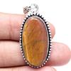 Pendant Tiger's Eye Gemstone Handmade Mother'Day Silver Jewelry 2"