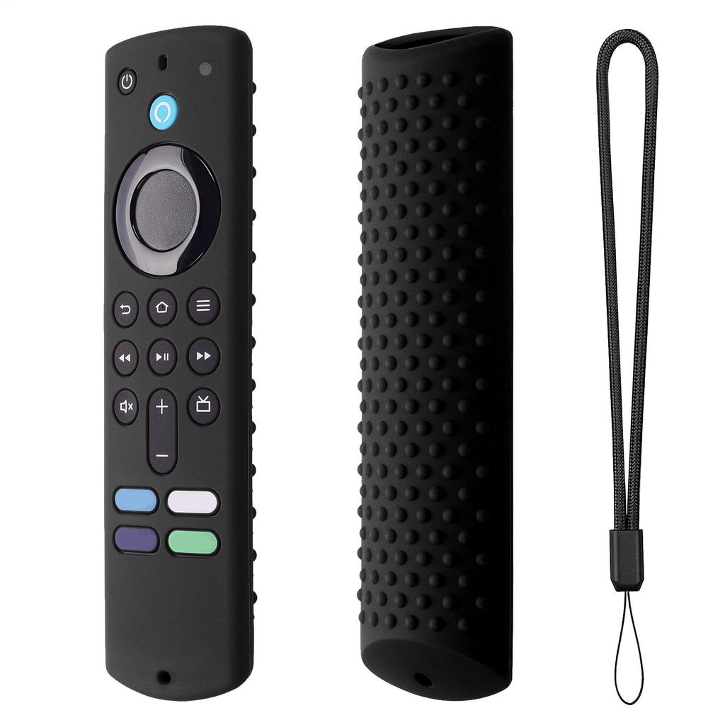 Silicone Remote Control Cover for Fire TV Stick 4K Controller Anti-drop Dustproof Tv Remote Case Shell with Lanyard