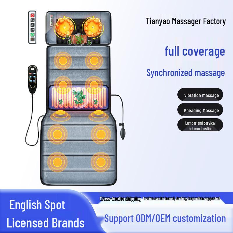 Portable Full-Body Massage Mat: Multi-Function Electric Massager for Cervical Spine and Waist with Kneading & Folding Features