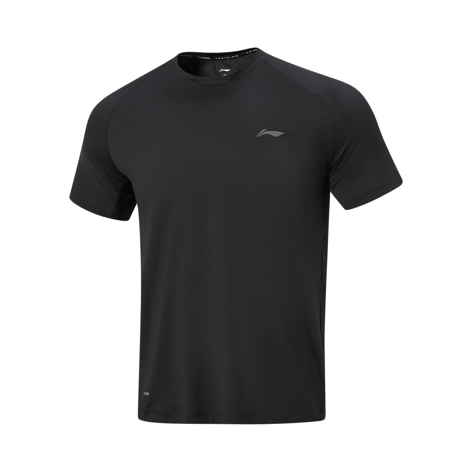 Li-Ning Удобная приталенная однотонная мягкая футболка мужская tops ATSW439-1 M