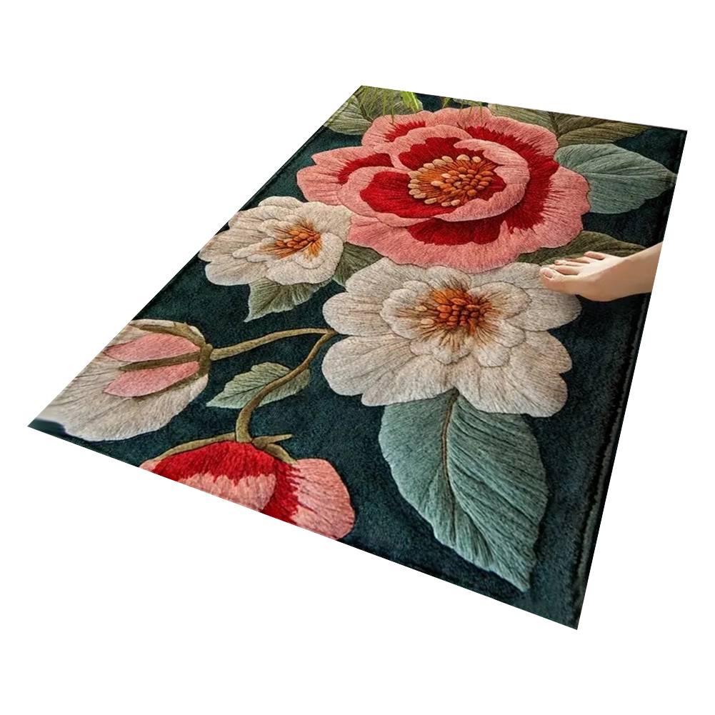 

Three-dimensional Carpet Home Decor Strawberry Flower Entrance And Bathroom Floor Mat Soft Anti-slip Dirt-proof Bathroom Carpets