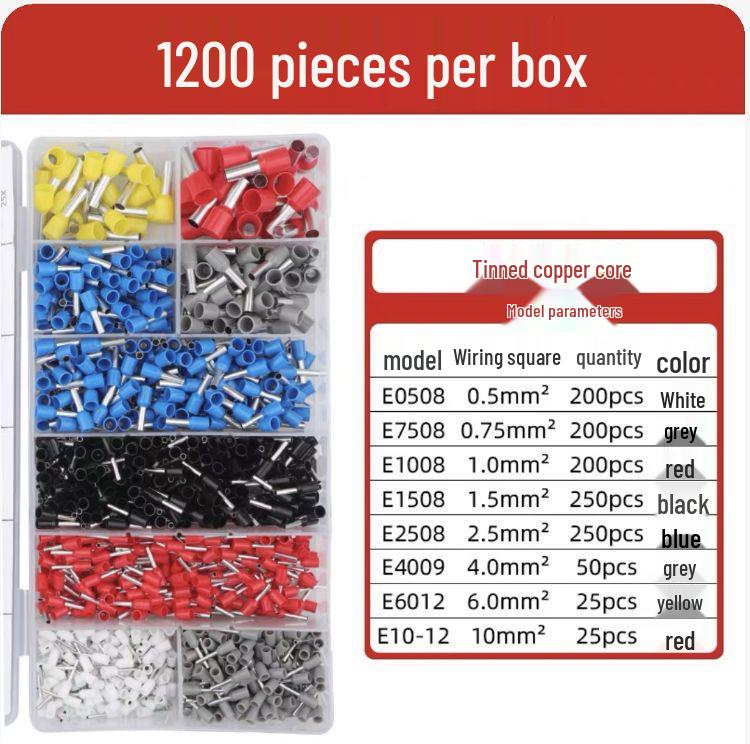 VE Tube Pre-Insulated Crimp Terminal Kit - European Pin Type Copper Wire Lugs