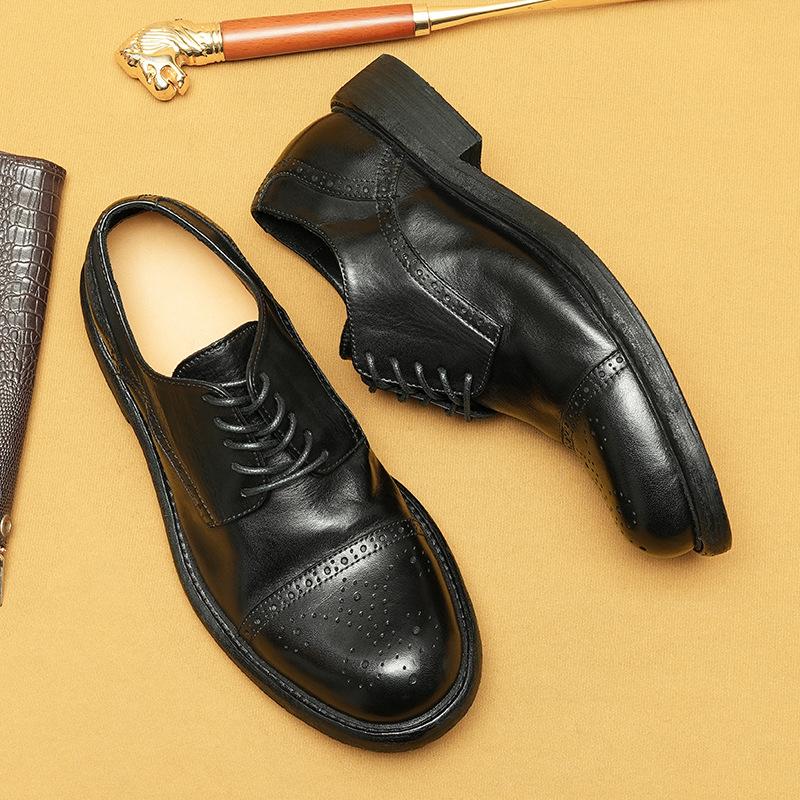 [Wysyłka 10-dniowa] Skórzane buty biznesowe casual męskie skórzane prane retro i stare skórzane podeszwy okrągły nosek handel zagraniczny buty męskie