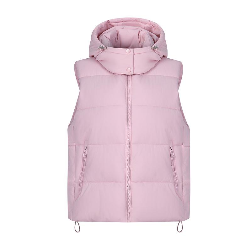 New European cotton vest women's autumn and winter new loose medium and long hooded bread clothes cotton vest