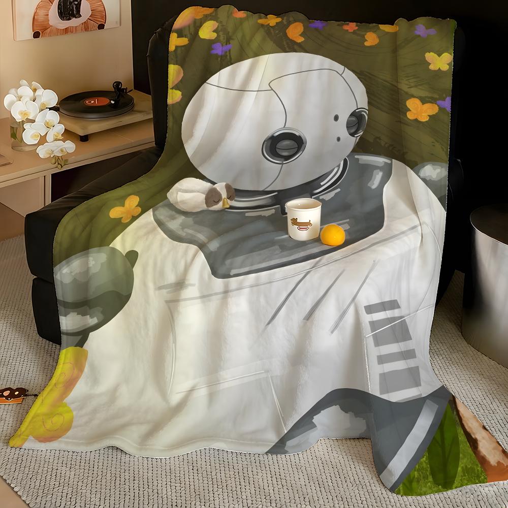 Movie T-The W-Wild R-Robot Throw Flannel Blanket, Soft Warm, Durable & Washable cute Cool
