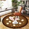 1pc Egg Rabbit Round Chair Mat Area Rug - Non-Slip, Floor Mat for Office, Bedroom, and Indoor Decor C1125171