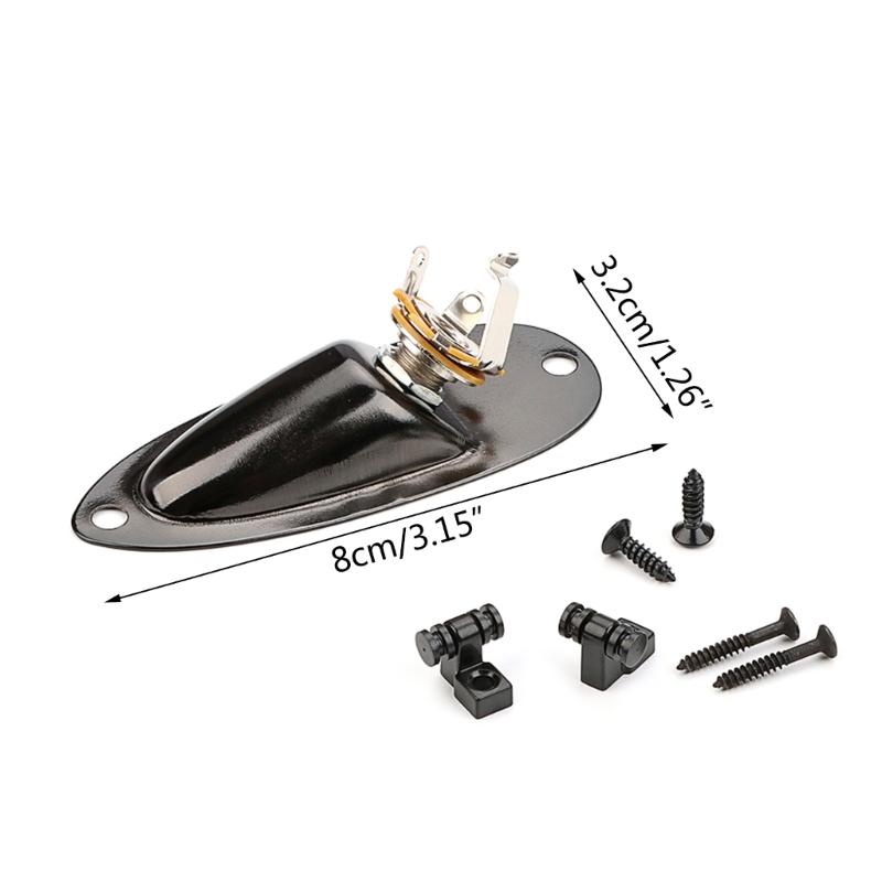 Guitar Pickup Output Jacks Socket Plate with Roller Style Guitar String Retainer