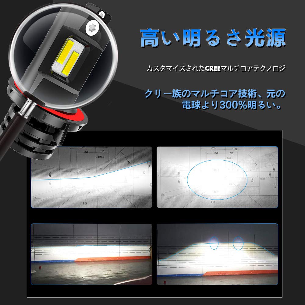 KaTur H13 9008 High/Low Beam Led Headlight Bulb Mini Design Upgraded CREE Chips Super