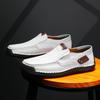 Hand-stitched Men's Shoes, Outdoor Casual Shoes, One-step Flat-bottomed Leather Shoes, Low-cut Large Size Loafers