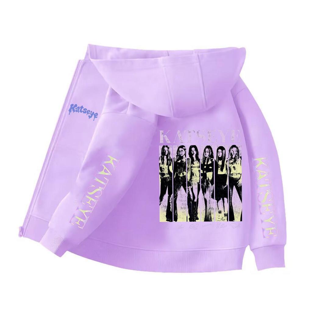 Katseye 2025 Girly Style Zipper Hoodie Cardigan