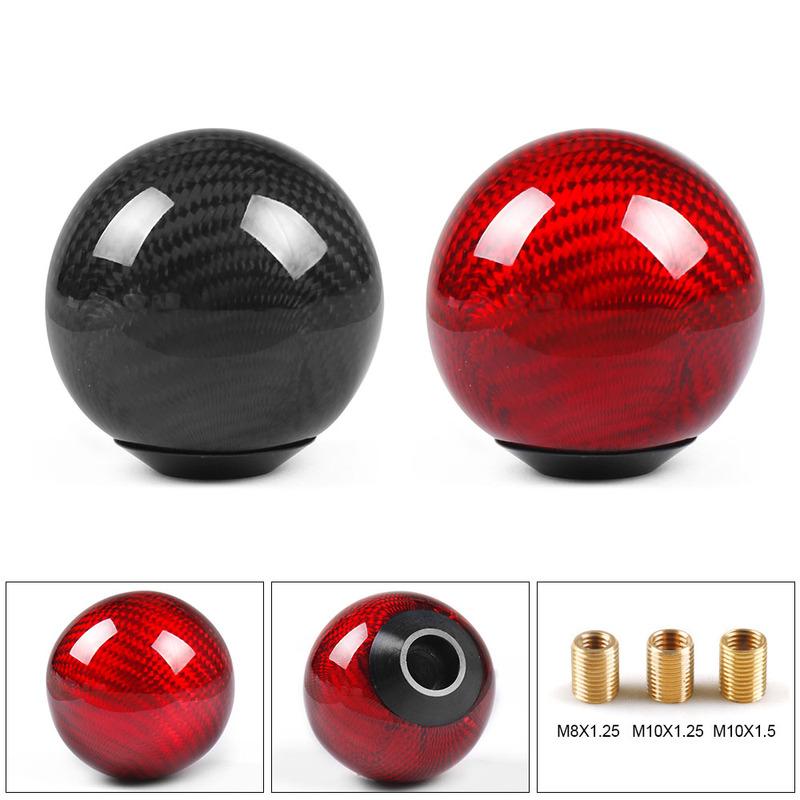 Racing Real Carbon Fiber Gear Shift knob Manual Transmission Shifter Lever Knob Round Ball Shape Handle Knob