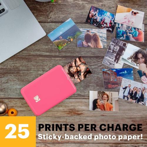 Kodak STEP Instant Mobile Photo Printer Colour ZINK 2x3'' 1 Ppm, Bluetooth, Pink