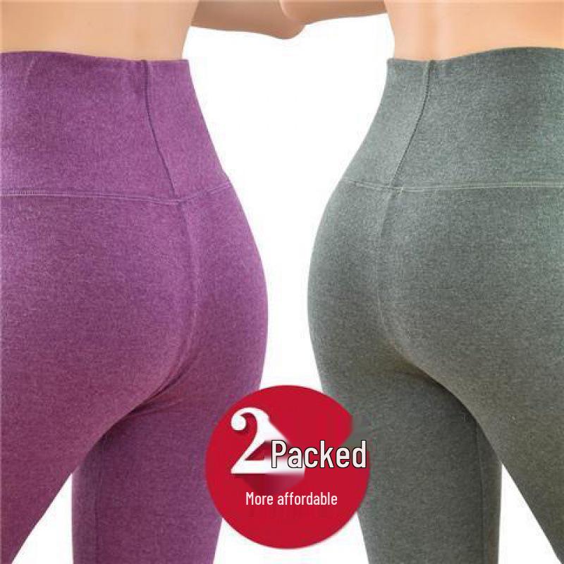 High Waist Thermal Knee-Lined Leggings for Women - Thick, Fleece-Lined, Winter Warmth and Body Shaping.