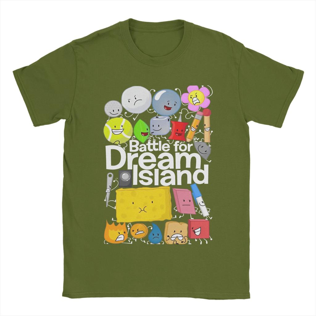 BFDI Battle for Dream Island T-shirt Letni Bawełniany T-shirt Męski Harajuku Koszulka z Własnym Logo Krótki Rękaw Y2K Retro