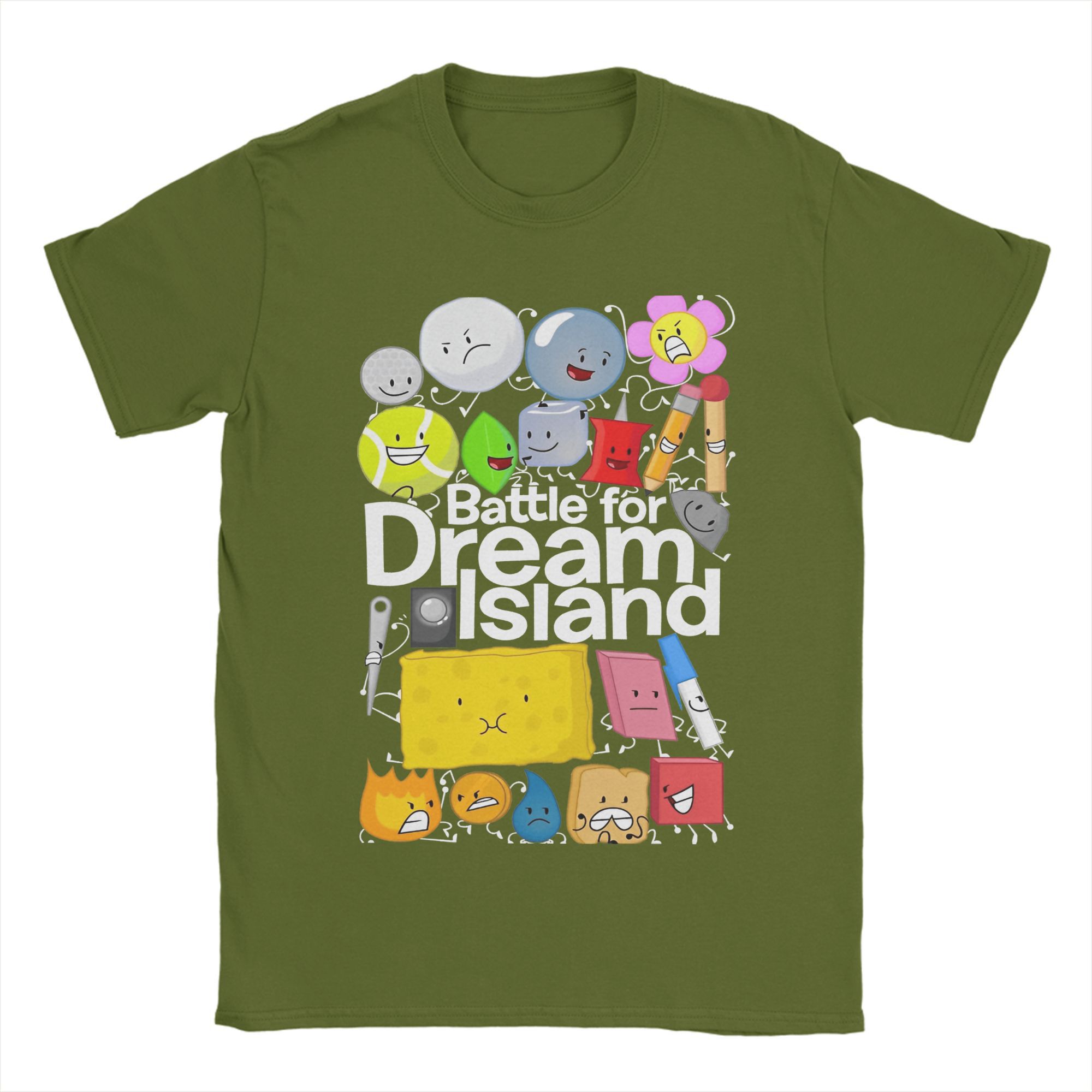 

BFDI Battle for Dream Island T-Shirt Summer Cotton T Shirts For Men Harajuku Custom Logo Tee Shirt Short Sleeve Y2K Retro Tees 3XL