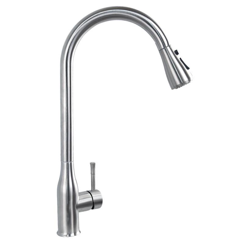 TLXT Black Pull-Out Kitchen Faucet
