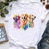 Golden Retriever Hunting Dogs Animal Print T Shirt For Girls Australian Shepherd Dog With Flower Tshirt Unisex Harajuku Shirt
