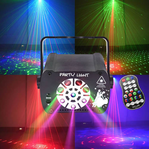 SXMolb Party Light DJ Disco Light, 120 Pattern Projector Effect Stage Strobe Light for Party DJ Equipment, Stage Lighting for Birthdays and Weddings (