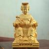 Natural Boxwood Chinese Goddess Mazu Statue Traditional Culture Mazu  Wooden Carvings Sea Goddess Home Room Decoration Figurines
