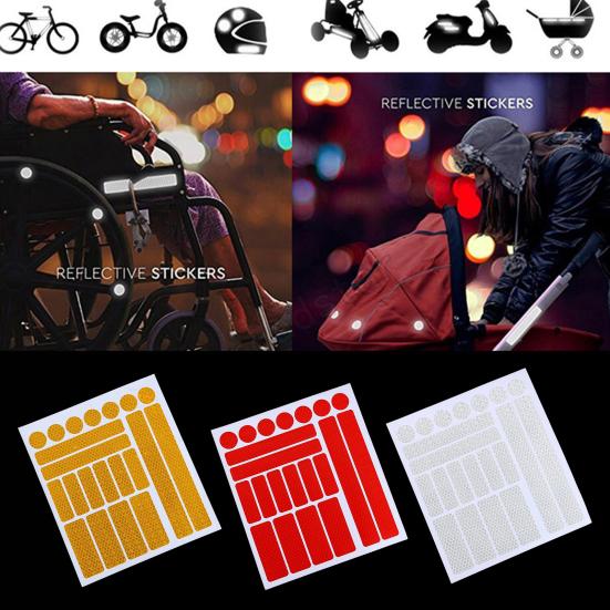 

1 комплект уникальных ярко ярких цветных светоотражающих предупреждающих наклеек Велосипедная безопасность Автомобильные аксессуары