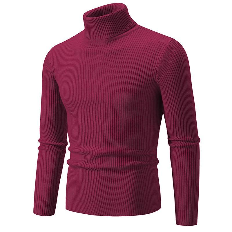 Men’s Plus Size Solid Mock Neck Pullover Knit Sweater