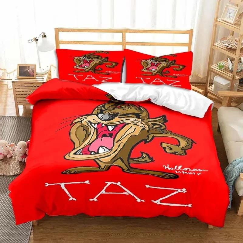 3D Druck Cartoon Tasmanischer Teufel Mode Bettwäsche Set Doppel Einzel König Bettbezug Steppdecke Kissenbezug Jungen Mädchen Erwachsene Schlafzimmer